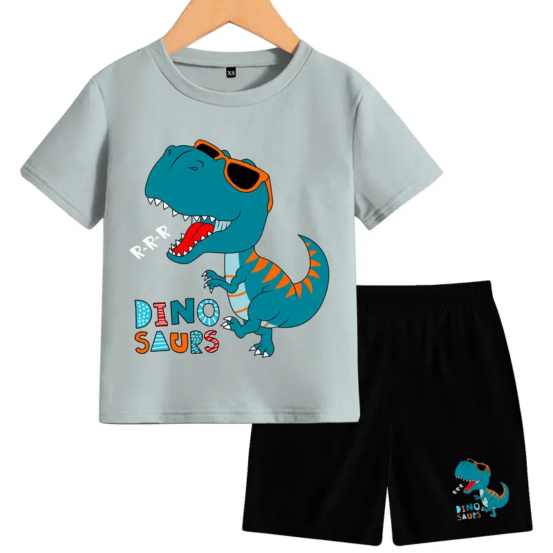 Setelan dino Anak-Anak Lengan Pendek Terbaru Fashion 3
