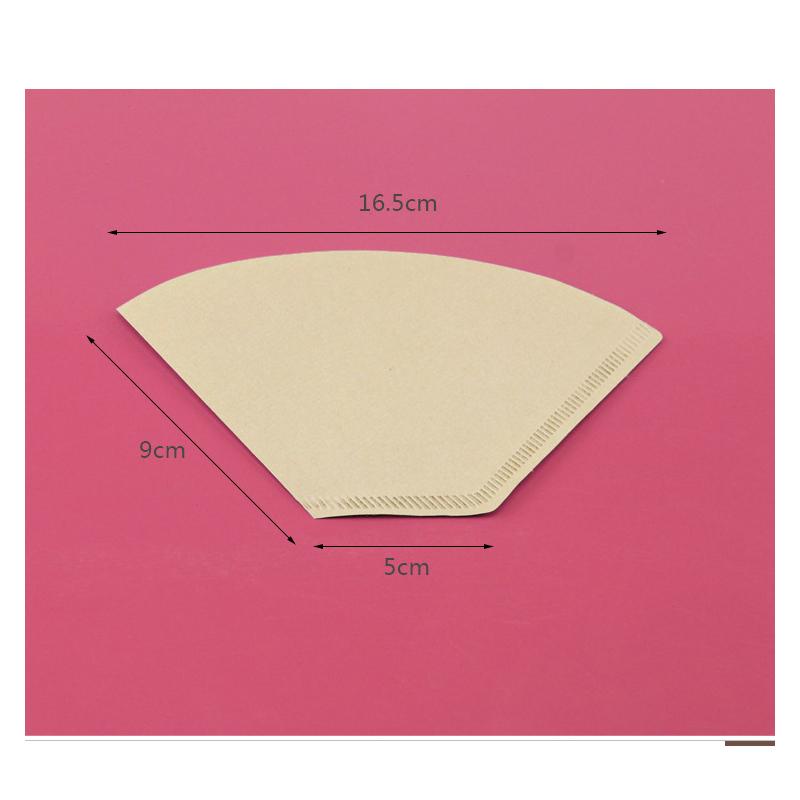 100 Pcs Wooden Original Hand Drip Paper Coffee Filter Espresso Coffee Filters Fan Shaped 102 Boiling Drip Pot Mesh Cone V60 Filter Paper Tea 4