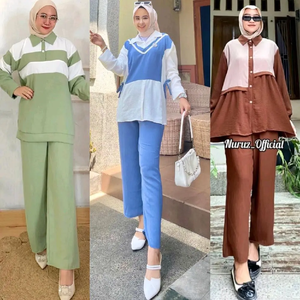 PAKET HEMAT 2 SETEL!! ELFIRA//TANIA//BELLA SETELAN CRINKLE AIRFLOW KEKINIAN