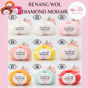 (59 WARNA) BENANG RAJUT WOL DIAMOND MOHAIR BENANG WOOL ANGORA PREMIUM CROCHET