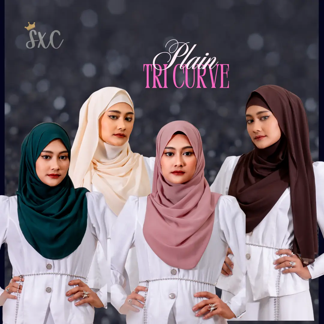 SXC - Plain Tri Curve - Premium Korean Chiffon
