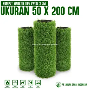 Promo Rumput Sintetis Ukuran 50X200 Cm Tipe Swiss Tebal 3 Cm Terlaris Buat Taman Dan Dekorasi