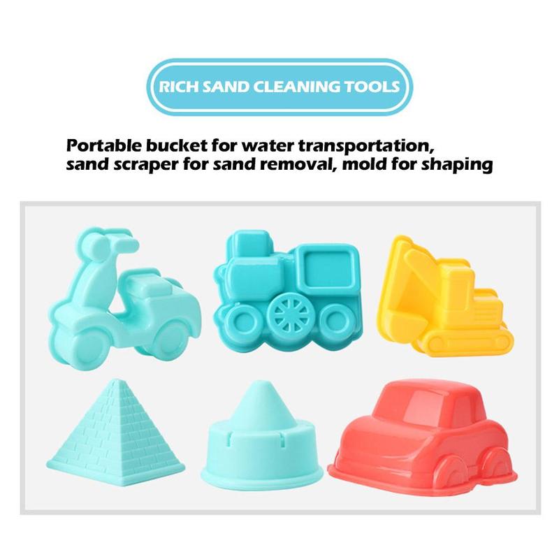 Product Introduction of 18Pcs/Set Travel Beach Toys Kids Beach Toys Set With Sand Rake Watering Can Bucket Shovels Rakes Models Play Tools 25