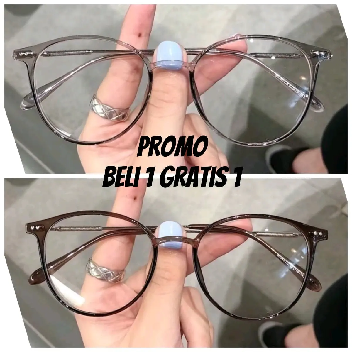 PROMO BELI 1 GRATIS 1 KACAMATA ANTI RADIAS  EyewearI PRIA DAN WANITA Lensa Plastik Glasses Elegan