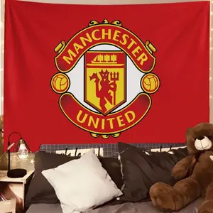 Kain Dinding Logo Bendera Manchester United, Desain Standar Chelsea Terbaru, Kain Latar Belakang Liga Champions, Logo Manchester United, Cocok untuk Pembuatan Kain Dinding