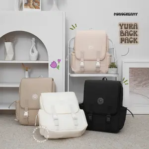 MONOCREAMY YURA Tas Ransel Wanita Tas Laptop Tahan Air Tas Sekolah Wanita Tas Ransel Praktis
