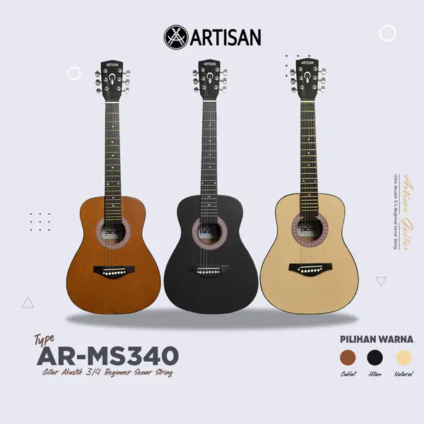 ARTISAN Gitar Akustik 3/4 Beginner AR - MS340 Senar String Guitar 0