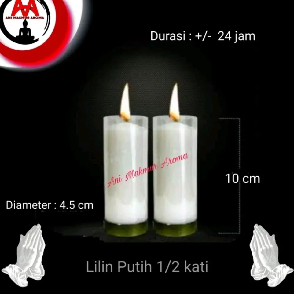 Lilin Putih 1/2 Kati Doa Sembahyang Puja Pilar Sepasang