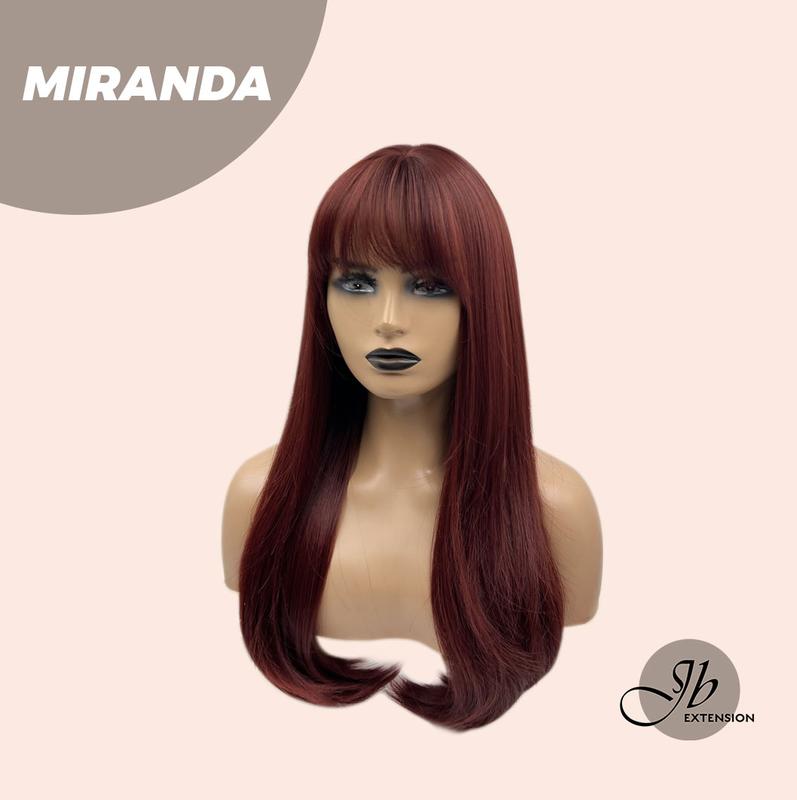 JBEXTENSION【UK】22 Inches Dark Red Curly Wig With Bangs MIRANDA 6