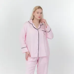 Piyama/Baju Tidur Panjang Oneset Sleepy Bear (Rayon Twill Premium)