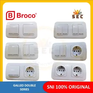 BROCO GALLEO 2 GANG IB SET SAKLAR STOP KONTAK SNI ORIGINAL