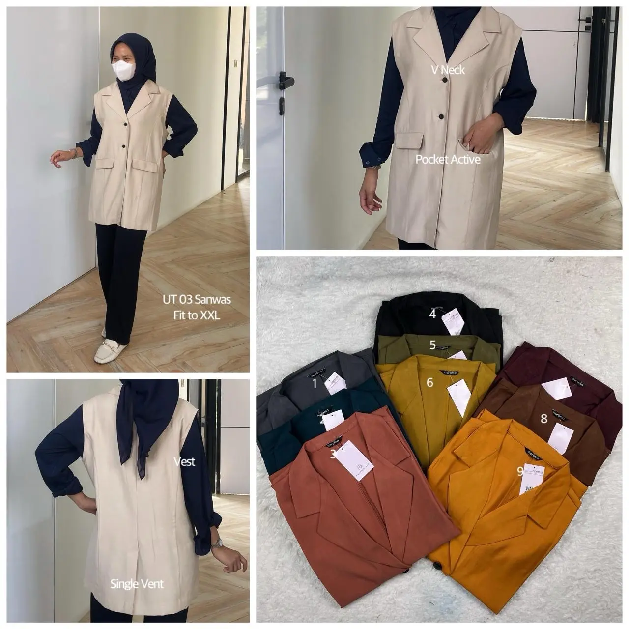 Cardigan Outer Nurama Dengan Saku di Bagian Depan