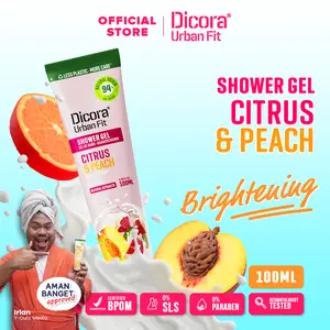 Dicora Urban Fit Shower Gel Citrus & Peach 100ML | Sabun Mandi Cair Organik untuk Mencerahkan Kulit