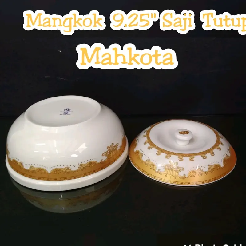 Mangkok saji keramik tutup 9.25" Mahkota Mangkok saji keramik Sultan Mahkota 4
