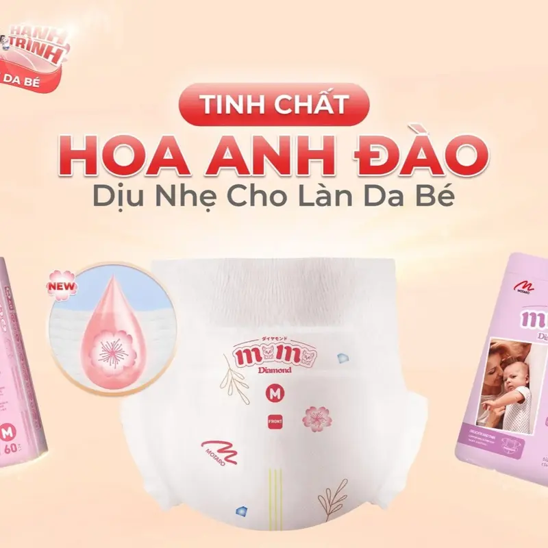 (Mẫu mới 2025) Combo 03 bịch tã bỉm momodiamond 2