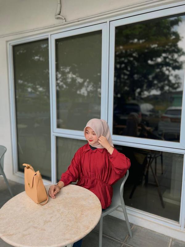 KEMEJA LINEN WANITA LENGAN PANJANG CASUAL LD 120 / BAJU ATASAN KEMEJA KERUT DEPAN OVERSIZE KOREAN STYLE / ALYA SHIRT KEKINIAN (COD) 2