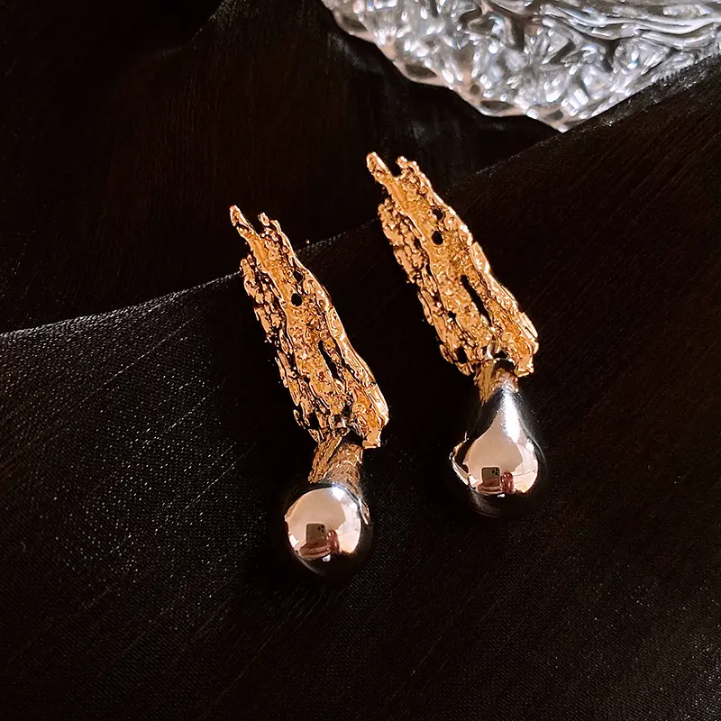 BESS STUDIO anting juntai silver anting panjang titanium earrings anti karat eropa vintage 3