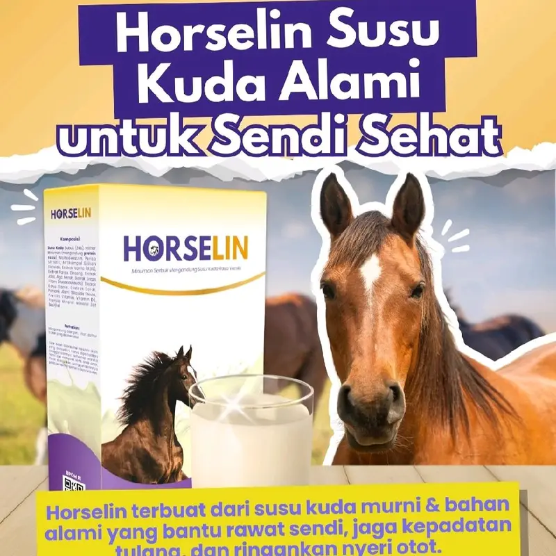 Susu Kuda Horselin 200 Gram Kuatkan Tulang Lansia Nutrisi Tinggi Kalsium Untuk Sendi & Asam Urat Alami Milk Dairy 3