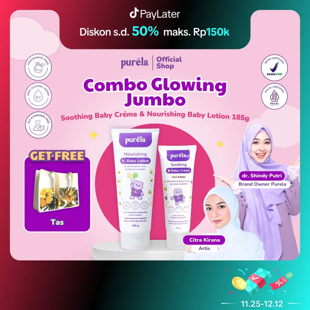 [Official] COMBO GLOWING  Nourishing Baby Lotion & Soothing Baby Crème)- Natural Organik