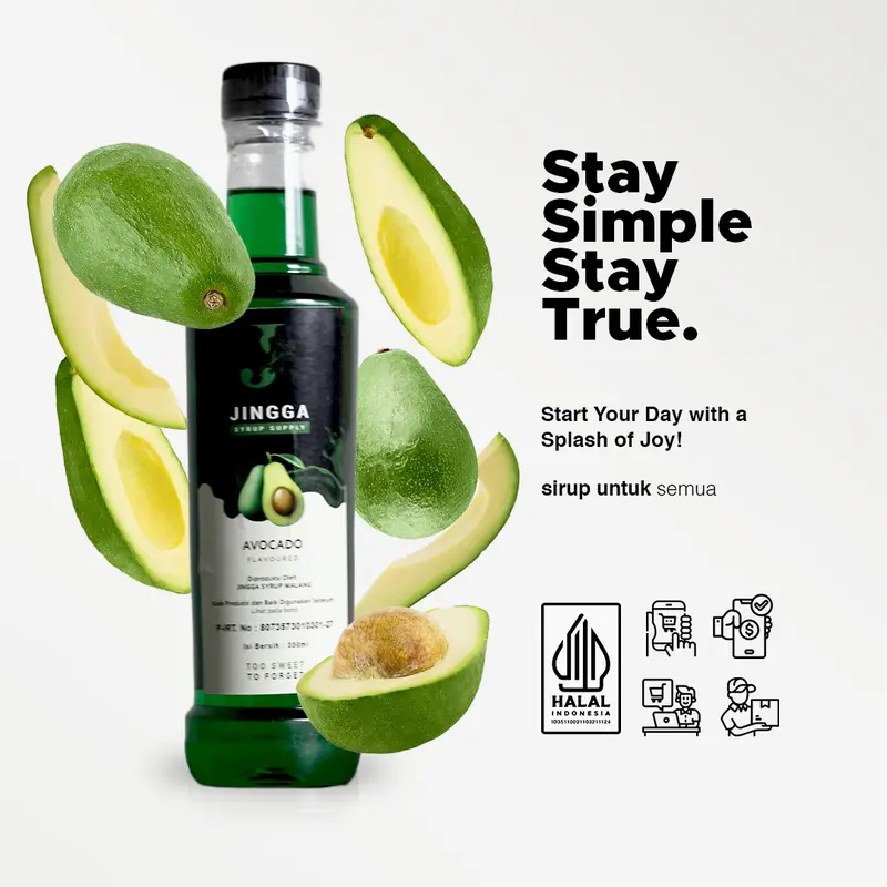 Jingga Avocado Syrup 350ml - Sirup Rasa Alpukat untuk Mocktail dan Cocktail 0