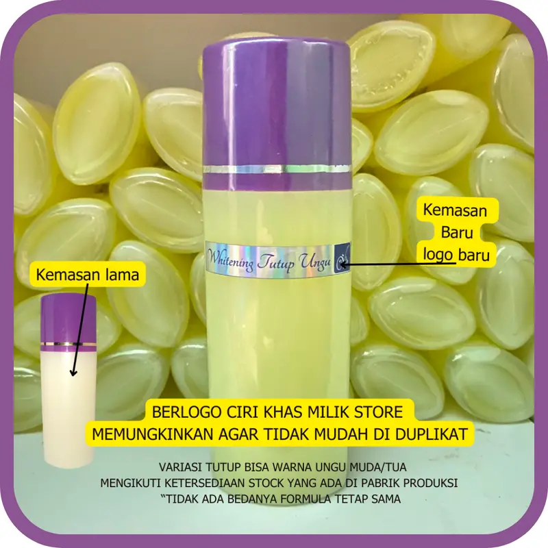 P.2in1 HB MLM & TONER BADAN HB LOTION TUTUP UNGU - PENCERAH BADAN DOSIS TINGGI - Cair mudah menyerap - Lotion Pemutihan 1