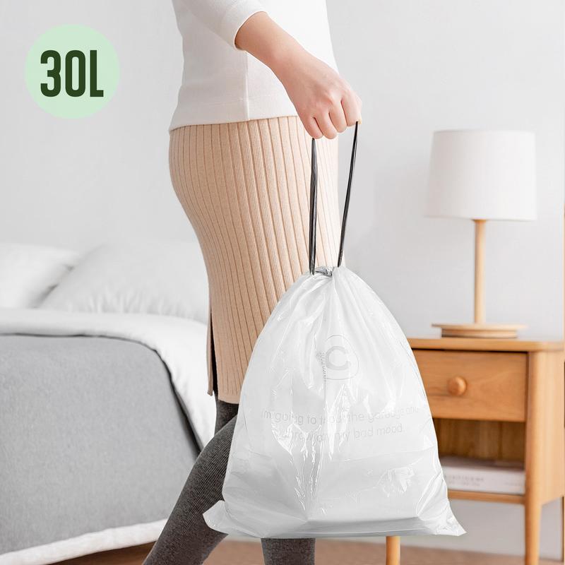 60 Garbage Bag，GRANDMA SHARK 10L - 15L Bin Bags Liners Drawstring Trash Bag, Handle Waste Bags, Super Strong, Anti-drip Unscented 7