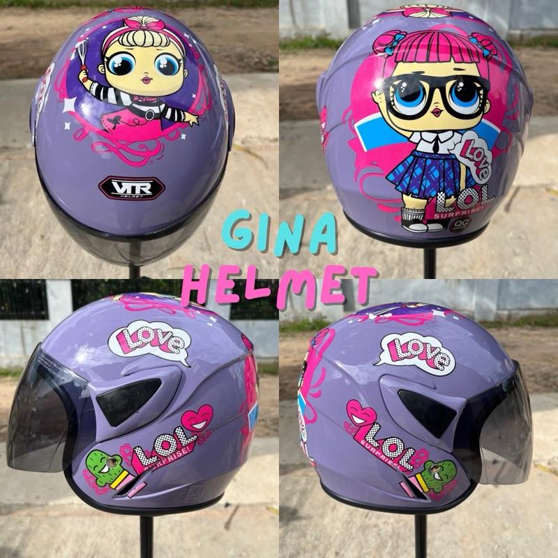 HELM ANAK USIA 3-7 TAHUN MOTIF CEWEK KARAKTER LOL KACA SMOKE / HELM ANAK MOTIF CEWEK STANDAR SNI 1