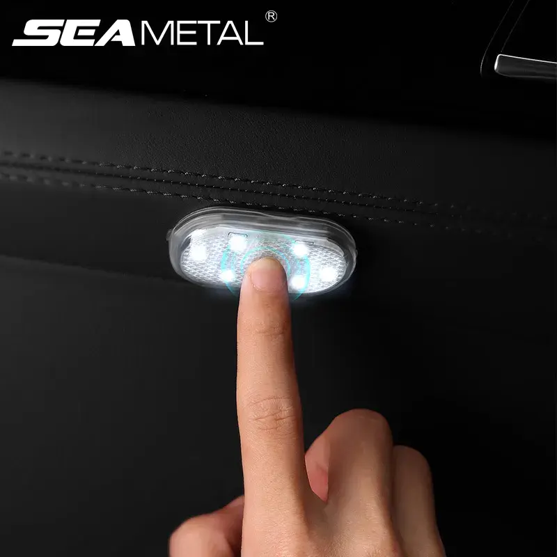 Mini Car Touch Light for Floor Trunk Hood Ceiling USB Rechargeable Magnetic Ambient Lamp Auto Interior Reading Light