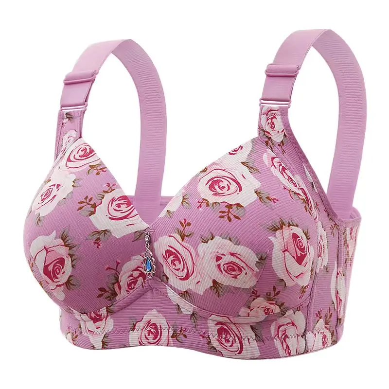 Bra Wanita, Liputan Penuh, Poliester Bunga, Seluar Dalam, Bra Jalinan, Untuk Wanita, Saiz Bra 36-46, Seluar Dalam