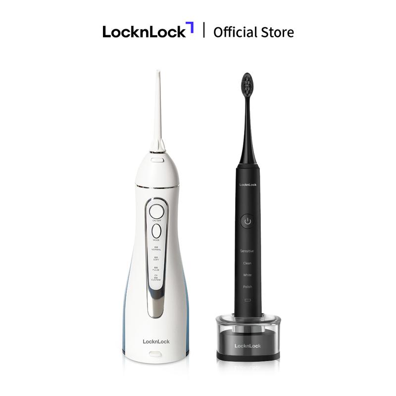 Combo Oral care LocknLock HBTT - 1 bàn chải điện, 1 tăm nước