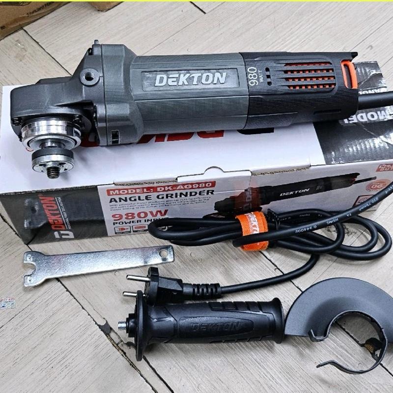  Máy mài góc điện 980W 220V Dekton DK-AG980 XÁM CT đuôi  ko có CKĐL   motor lõi đồng chính hãng ----- MÁY XÁM 