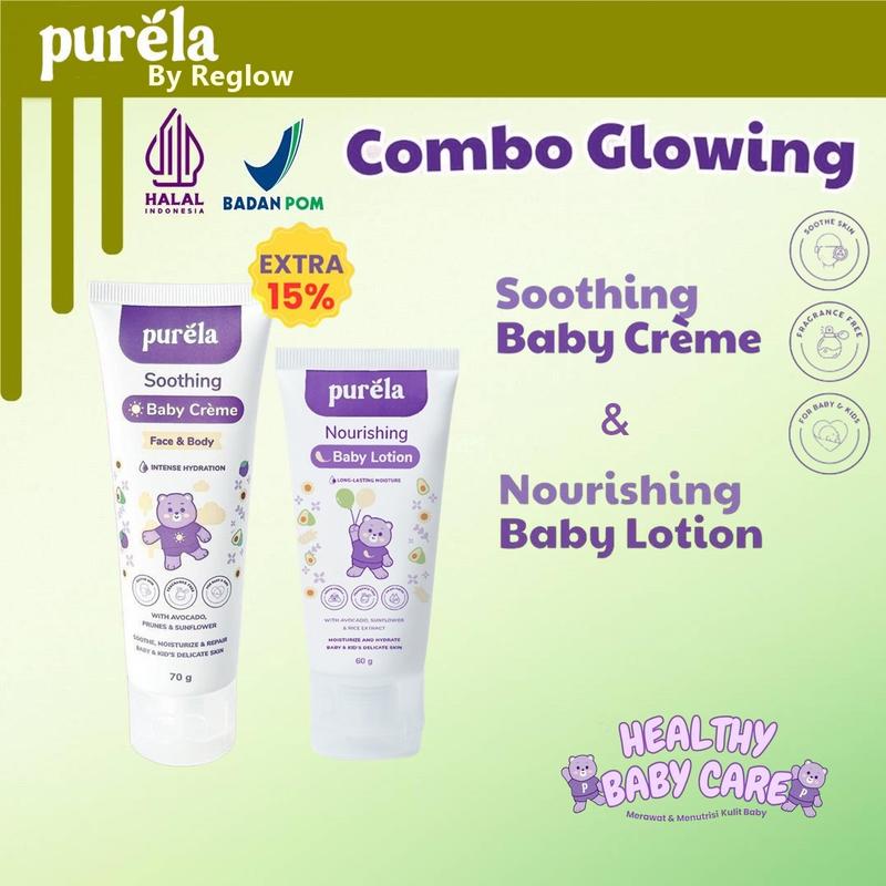 PURELA Soothing Baby Cream & Baby Lotion Combo Glowing - Membantu Mencerahkan & Mengatasi Permasalahan kulit Anak dan Bayi Penghilang Ruam Popok 5