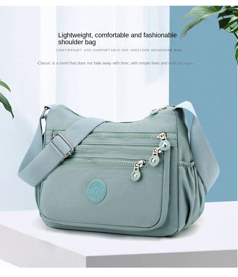 Product Introduction of Túi Đeo Chéo Nylon Chống Thấm Nước Cho Nữ, Túi Du Lịch Sức Chứa Lớn Có Khóa Kéo Nhiều Lớp Cho Bé Gái, Túi Đưa Thư Đựng Đồ Giải Trí Ngoài Trời Đeo Vai 1