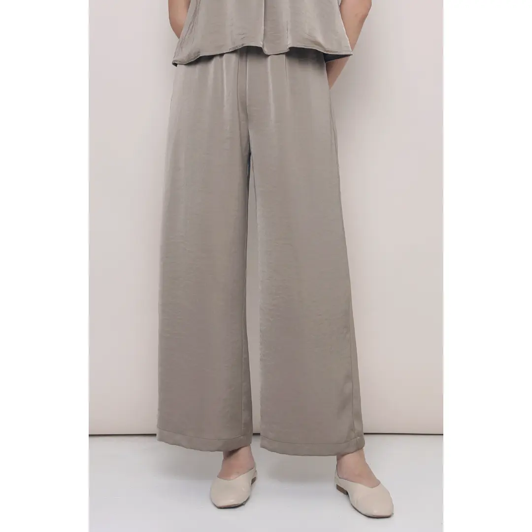Daydreamer Wide Leg Pants Taupe (Hollyhoque)