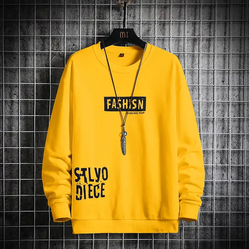 Baju lengan panjang  L,XL,XXL kaos disto t-shirt bandung terlaris fashion pria FANDY Fit Motif Sablon Distro Hoodie Oblong 4