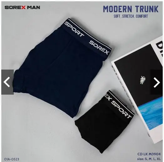 Boxer Sorex Man CD M 3904 Boxer Sport Seamless (1 Box Isi 3 Pcs) / Celana Dalam Pria / Boxer Pria