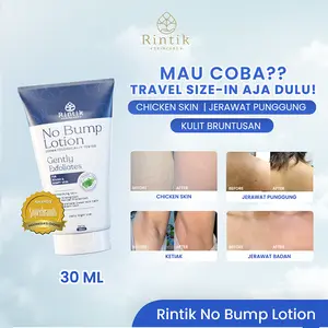 RINTIK SKINCARE - Travel Size No Bump Lotion/Lotion Tubuh Kulit Bruntusan, Chicken skin, Jerawat Badan, Pantat Budukan 30ml