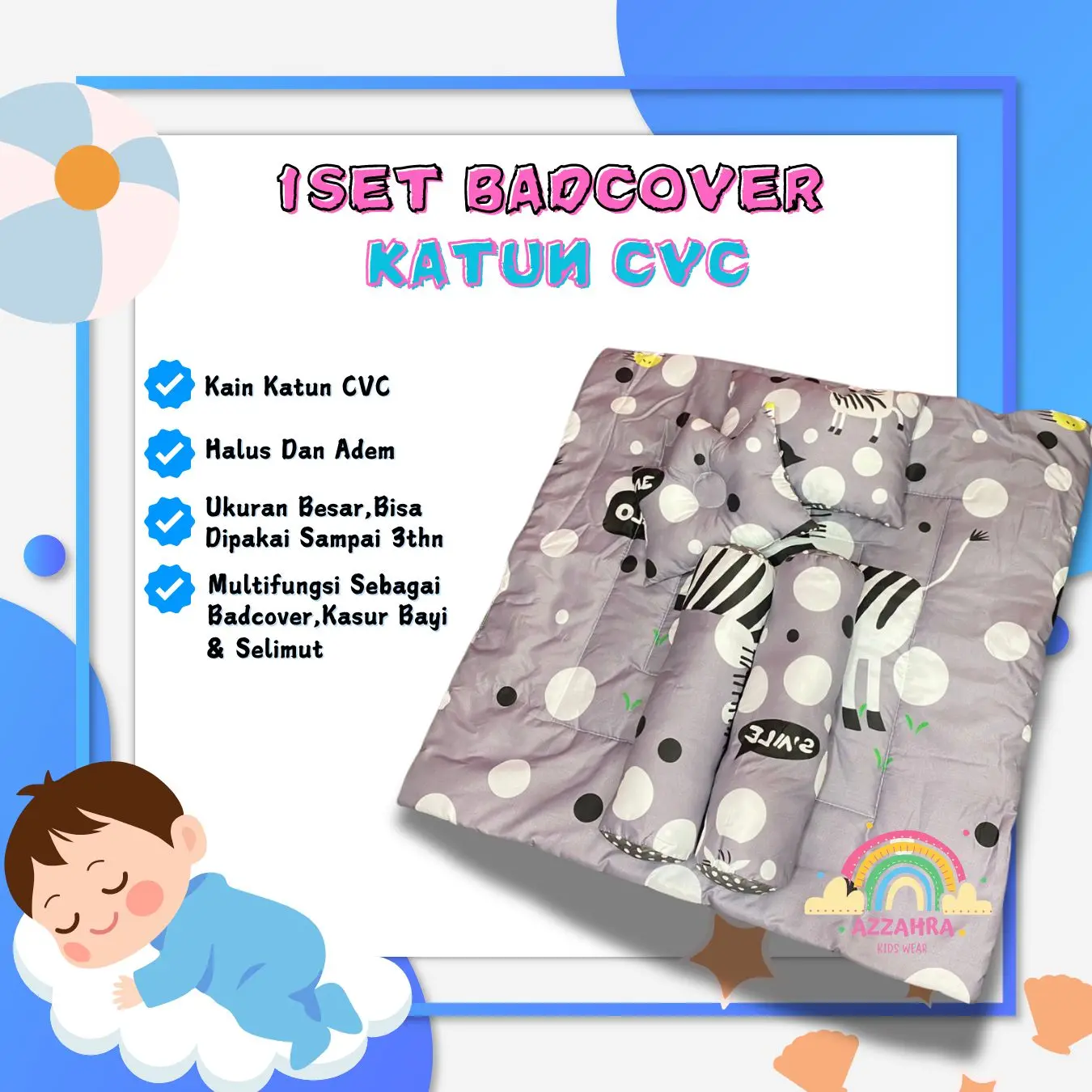 Bedcover Bayi Matras Bayi Selimut Bayi Perlengkapan Tidur Bayi Motif tempat  bayi
