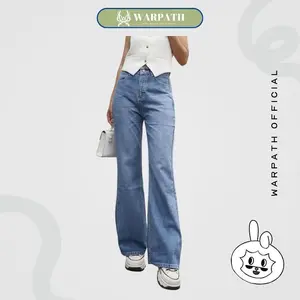 WARPATH - Cutbray Loose Celana Baggy Flare Jeans Retro Wanita Nyaman Panjang High Waist SWAGBOOT 9267