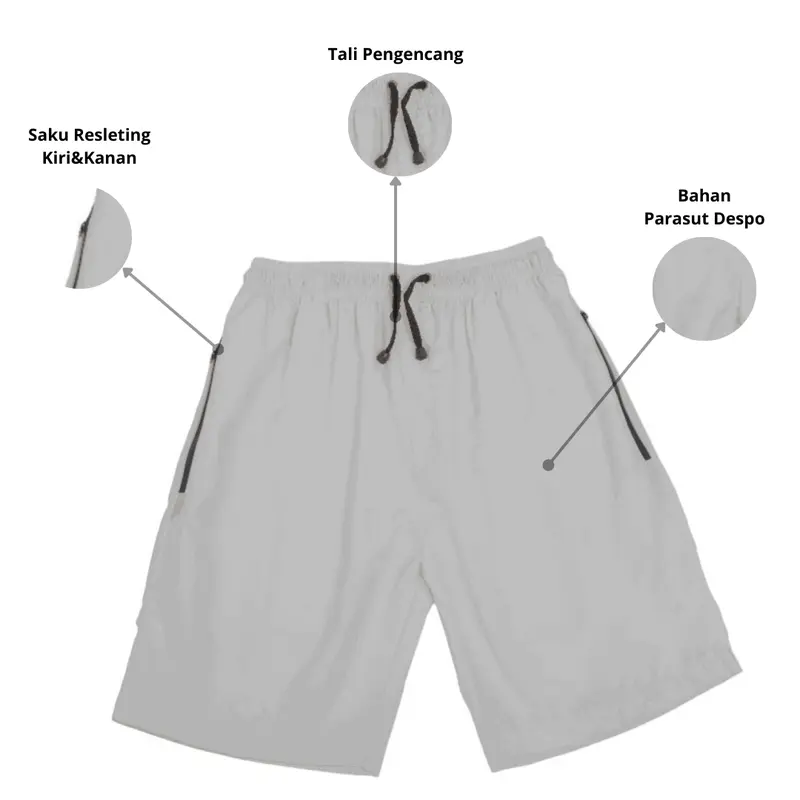 Celana Pendek Olahraga Polos Board short pants Onskan - Light Grey 0