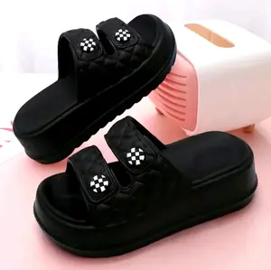 Sandal Anak Perempuan Selop Slip On Motif Kancing Korea Sendal Anak Anak Cewek Kekinian Korean Style Slop Fashion