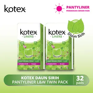Kotex Liners Daun Sirih Longer & Wider isi 32s x 2 Packs