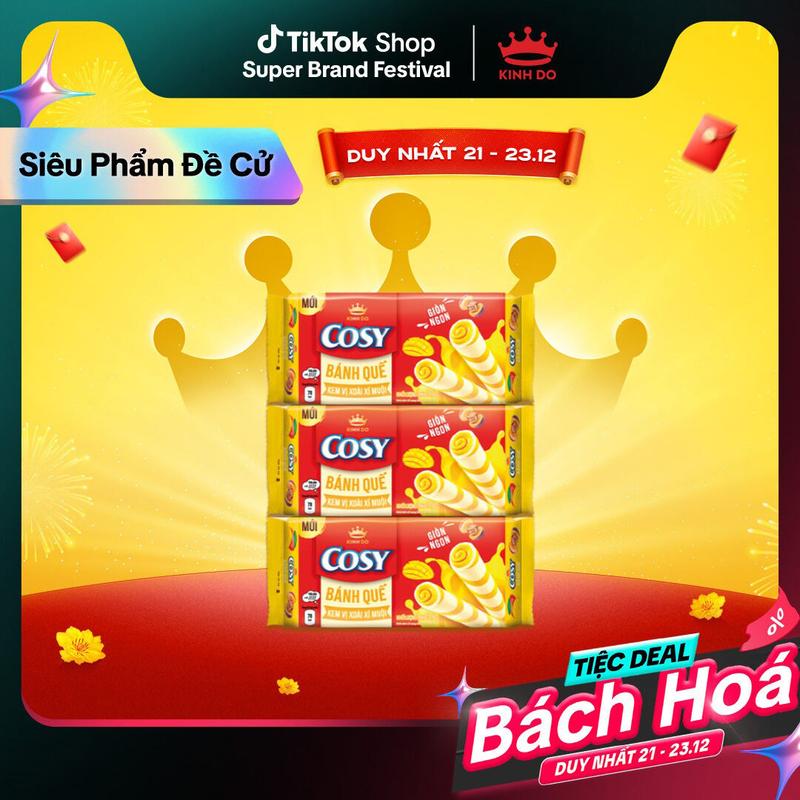 Bánh Quế COSY Kem Vị Xoài Xí Muội Combo 3 Bánh x 126g 