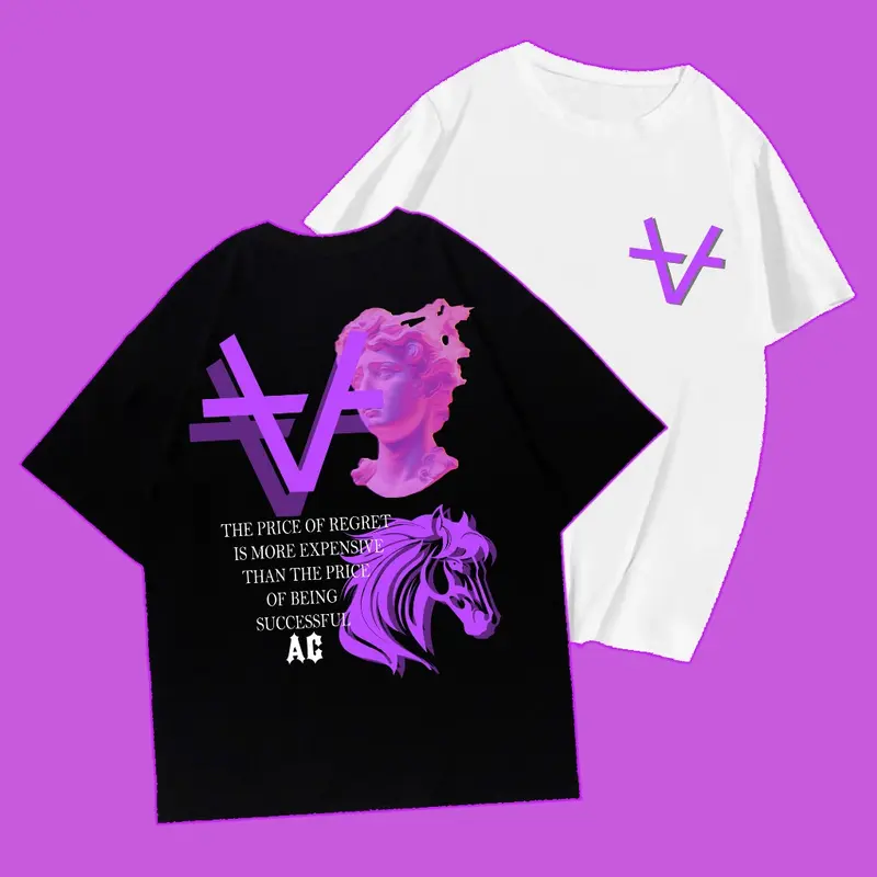 WENZ Kaos Akademi Crypto purple atasan distro pria & wanita atasan mindset rich people lengan pendek streetwear cowok bisa cod tshirt viral trendi 0