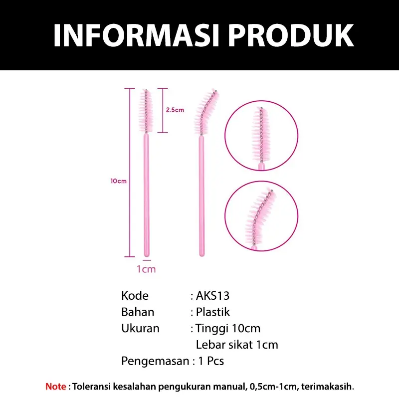 Sisir Bulu Mata Mascara Wand Sikat Alis Brush Glitter Pelentik Bulumata Eyelash Extention Aksesoris Makeup 5