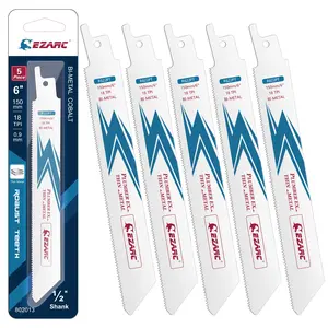 Terlaris EZARC 5PCS Reciprocating Saw Blade Bi-Metal Cobalt Sabre Saw Blades for Thin Metal Cutting