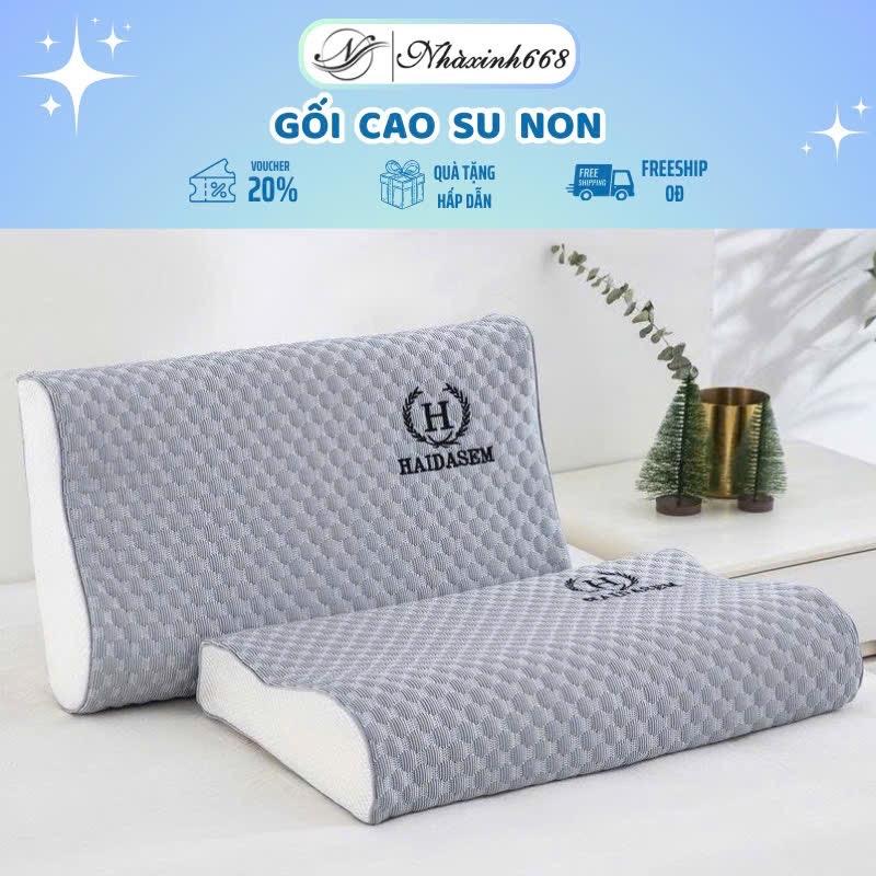 Gối Cao Su Non HAIDASEM Chống Đau Mỏi Vai Gáy  , Gối Hỗ Trợ Cổ Giúp Máu lưu Thông Ngủ Ngon Và Sâu Giấc Hơn Kích Thước 30x50 - 1 Cái