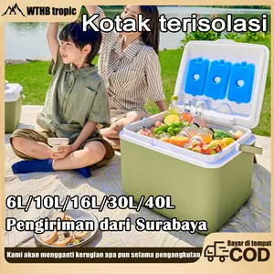 Kotak terisolasi【COD】6/10/16/30L Container Box Cooler Box Outdoor Ukuran Besar Picnic Cooler Plastik Pendingin Simpan Kotak Tetap Segar CDO