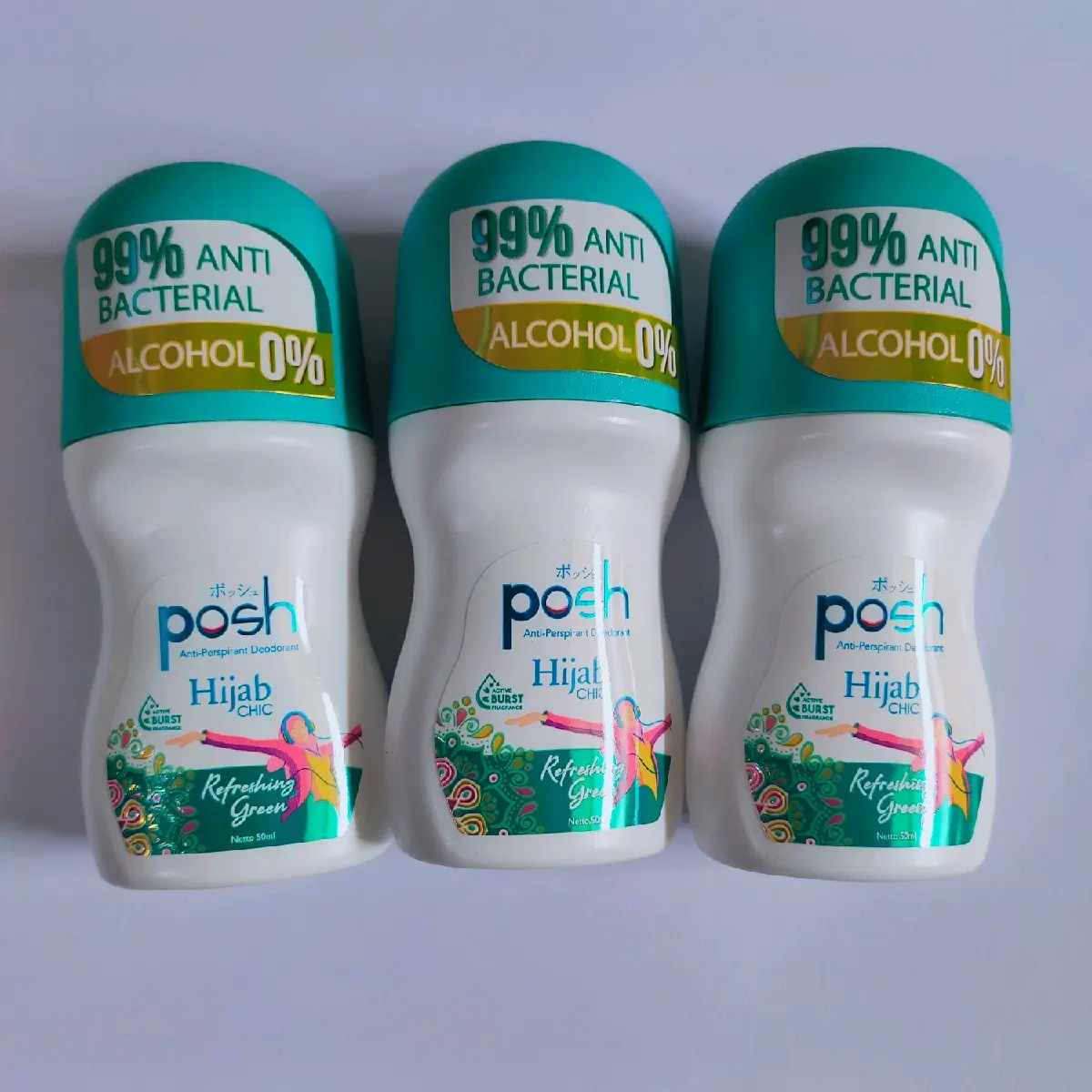 (PAKET ISI 3) Posh Anti Perspirant Deodorant Hijab Chic 50ml