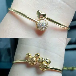 Gelang Flexible Lapis Emas 18k bunga Bracelets - Gelang Titanium - Gelang Wanita